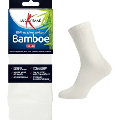 Lucovitaal Bamboe Sokken Lang Wit Clearance