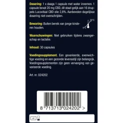 Lucovitaal CBD 20mg 100% Puur Capsules New