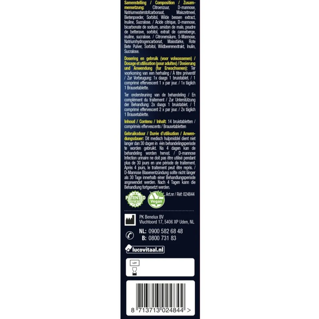Lucovitaal D-Mannose Blaasontsteking Bruistabletten Discount