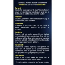 Lucovitaal D-Mannose Cranberry Tabletten Hot