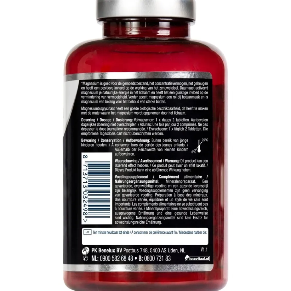 Lucovitaal Magnesium 375mg Bisglycinaat Tabletten New