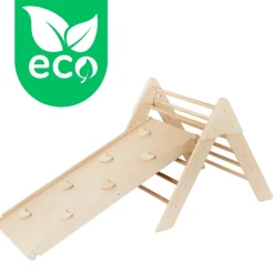 Luna Toys Naturel ECO Houten Klimrek met Glijbaan New