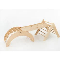 Luna Toys Naturel Houten Klimrek met Glijbaan Best