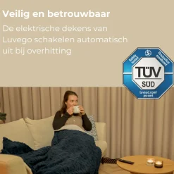 Luvego Elektrische Bovendeken Warmte deken met Fleece/Sherpa Plaid Outlet