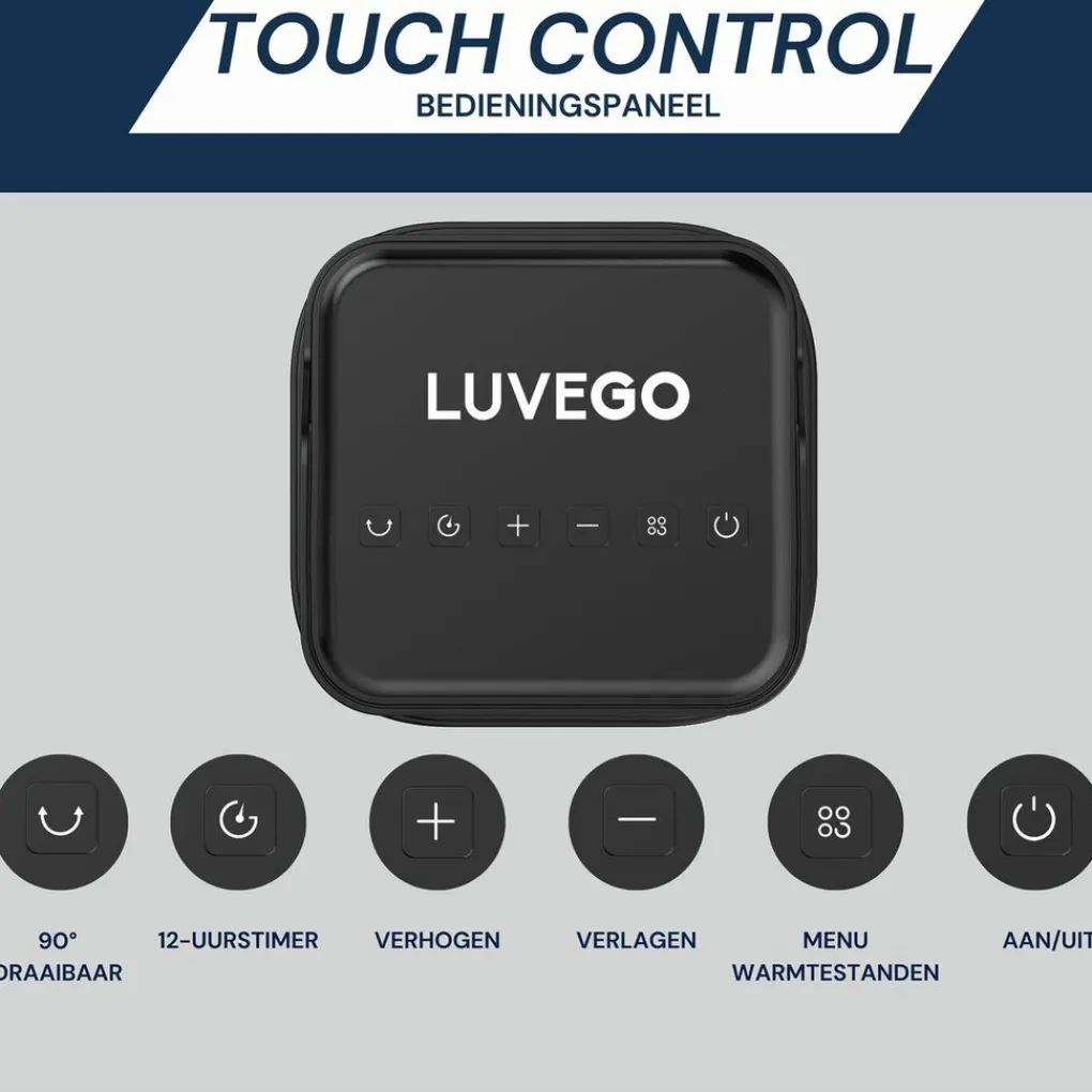 Luvego Elektrische Kachel Zwart Hot