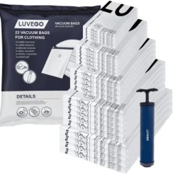 Luvego Vacuumzakken Kleding & Dekbedden 23 Stuks / 5 Maten Reiszakken Vacuum Opbergzakken