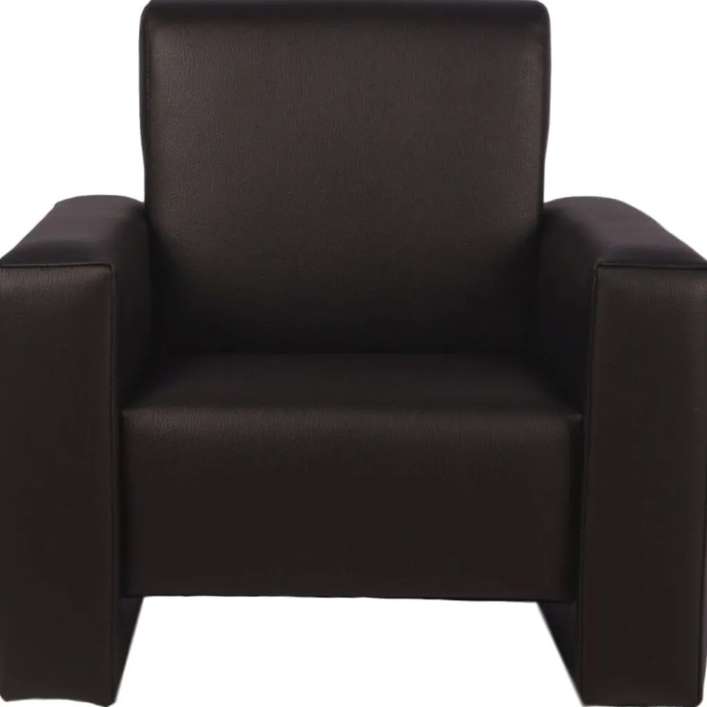MamaLoes Jamie Zwart Leren Kinderfauteuil Discount