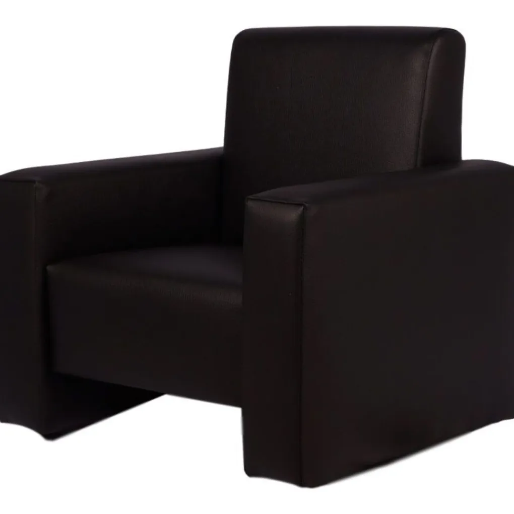 MamaLoes Jamie Zwart Leren Kinderfauteuil Discount