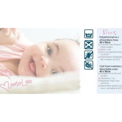 MamaLoes Roos 40x90x7 cm Recht Wiegmatras