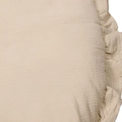 MamaLoes Soft Cotton Ruffle Ecru 90 cm Rond Boxkleed Outlet