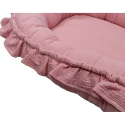 MamaLoes Soft Cotton Ruffle Licht Roze Babynest Outlet