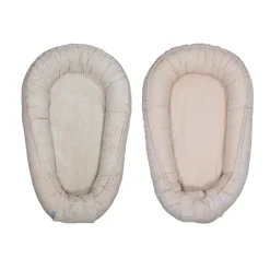 MamaLoes Velours Rib Beige Omkeerbaar Babynest Outlet