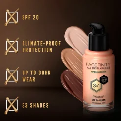 Max Factor Facefinity All Day Flawless C50 Natural Rose Foundation New