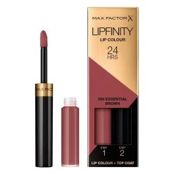 Max Factor Lipfinity Lip Colour 350 Essential Brown 2-Step Longlasting Lipstick Sale