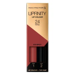 Max Factor Lipfinity Lip Colour 070 Spicy 2-Step Longlasting Lipstick Clearance