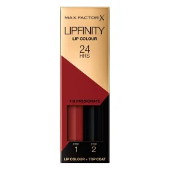 Max Factor Lipfinity Lip Colour 110 Passionate 2-Step Longlasting Lipstick New