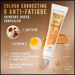 Max Factor Miracle Pure Cream Concealer 03 Peach Eye Enhancer Outlet