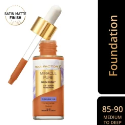 Max Factor Miracle Pure Skin Reset 85-90 Medium to Deep 2-in-1 Serum Foundation Sale