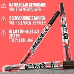Maybelline New York Build-A-Brow 257 Medium Brown Wenkbrauwpotlood en -Gel Sale