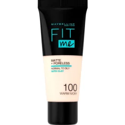 Maybelline New York Fit Me Matte & Poreless 100 Warm Ivory Foundation Outlet