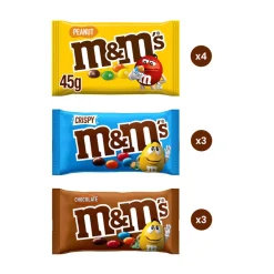 M&M's choco, peanut & crispy chocolade mix Discount