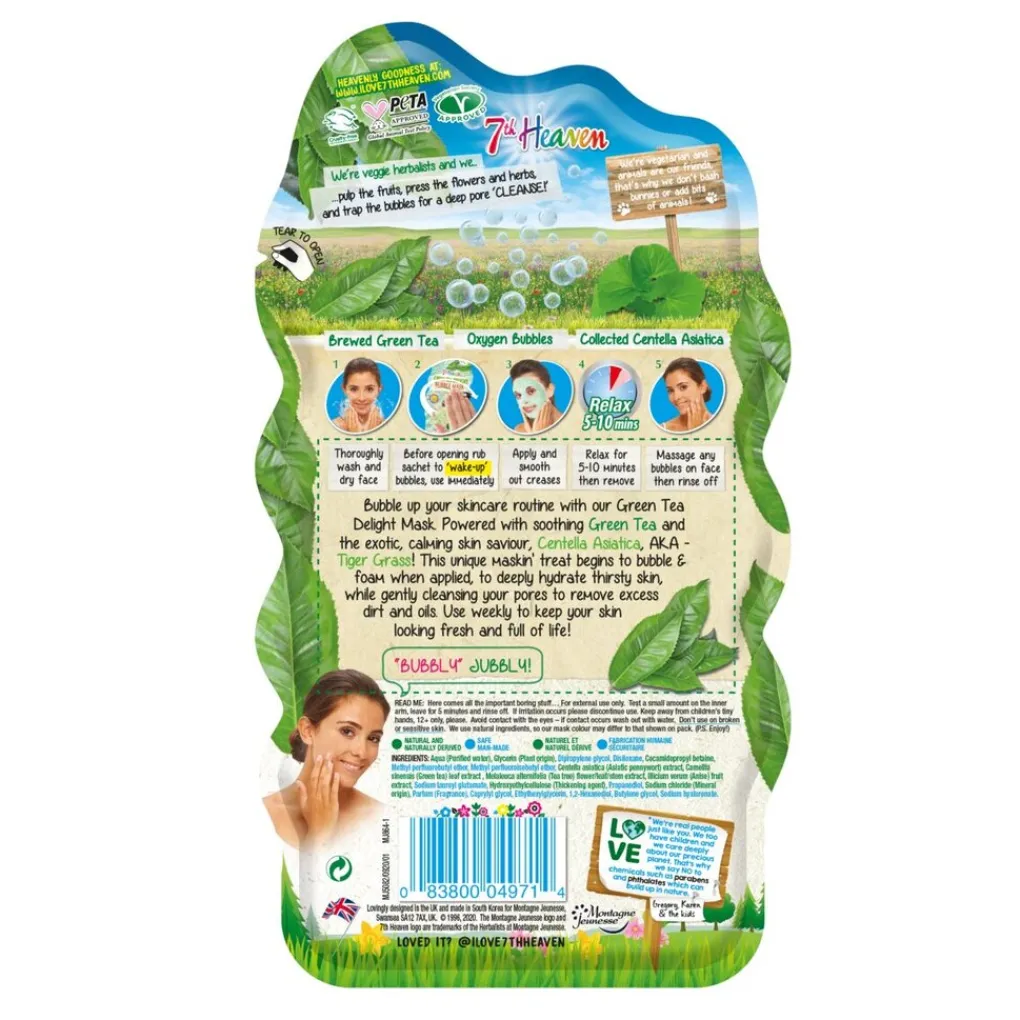 7th Heaven Montagne Jeunesse Green Tea Bubble Sheet Masker Hot