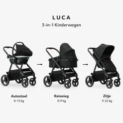 Mooiys Luca Kinderwagen 3 in 1 Inclusief Autostoel Hot