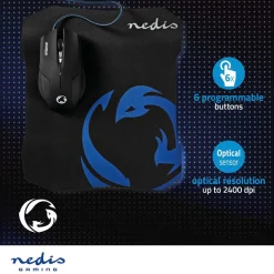 Nedis GMMP100BK gaming muis en muismat set Outlet