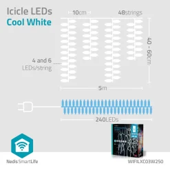Nedis WIFILXC03W250 Smart Wi-Fi ijspegelsnoer