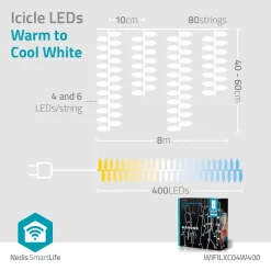 Nedis WIFILXC04W400 Smart Wi-Fi-ijspegellampen Discount