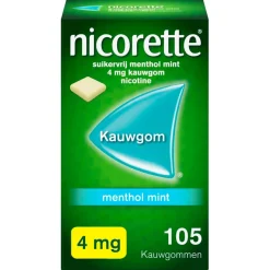 Nicorette Menthol Mint 4mg Suikervrije Kauwgom Outlet