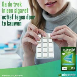 Nicorette Menthol Mint 2mg Suikervrije Kauwgom Online