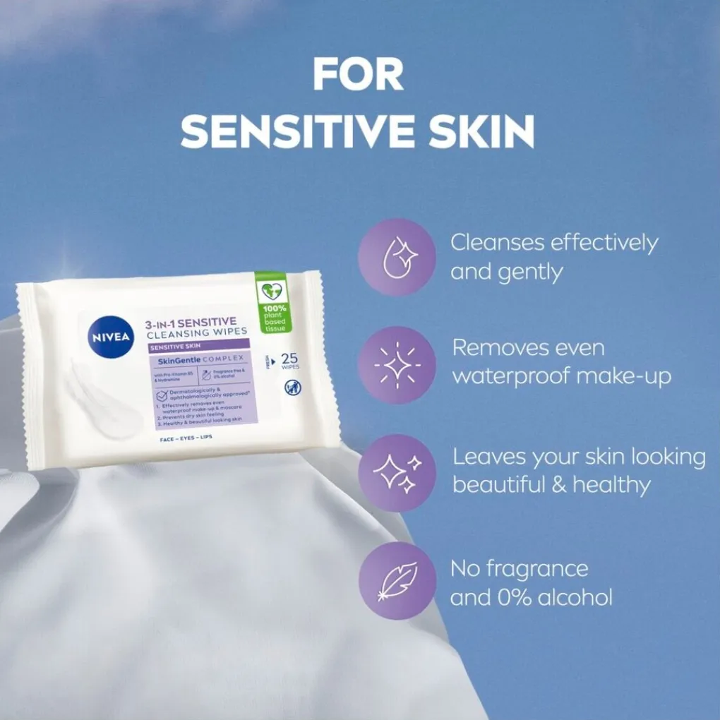 Nivea Skincare NIVEA 3-In-1 Sensitive Reinigingsdoekjes Sale