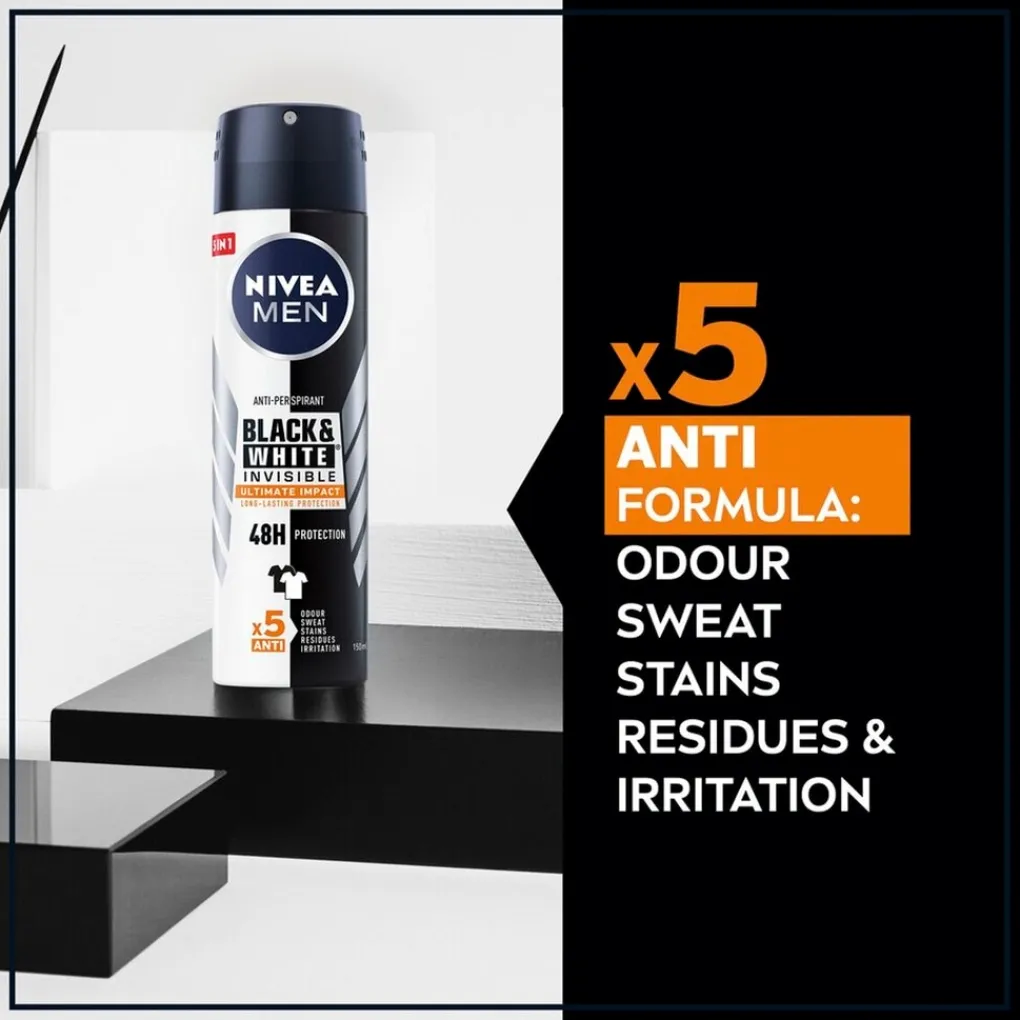 Nivea Men Black & White Invisible Ultimate Impact Antitranspirant Spray Clearance