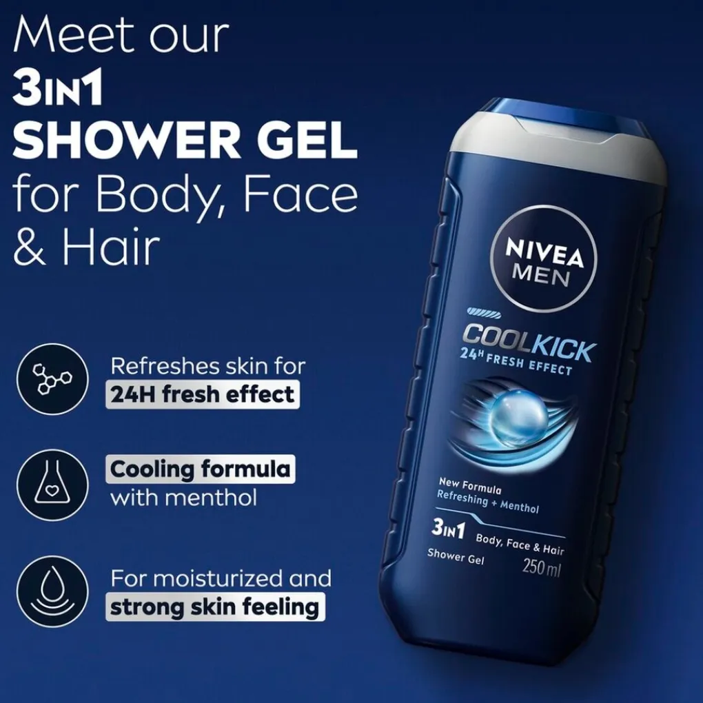 Nivea Men Cool Kick 3-in-1 Douchegel Sale