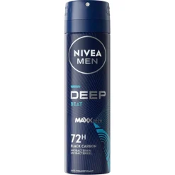 Nivea Men Deep Black Carbon Beat Antitranspirant Spray New