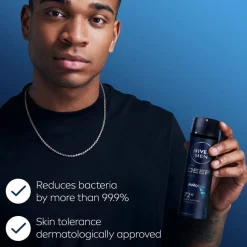 Nivea Men Deep Black Carbon Beat Antitranspirant Spray New