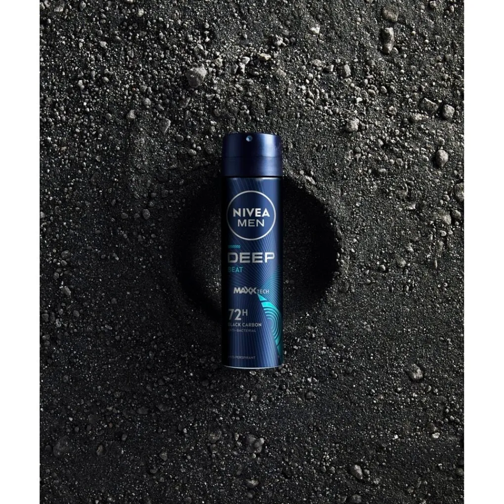 Nivea Men Deep Black Carbon Beat Antitranspirant Spray New