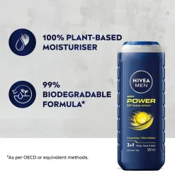 Nivea Men Power 24H Fresh Effect 3-in-1 Douchegel Discount
