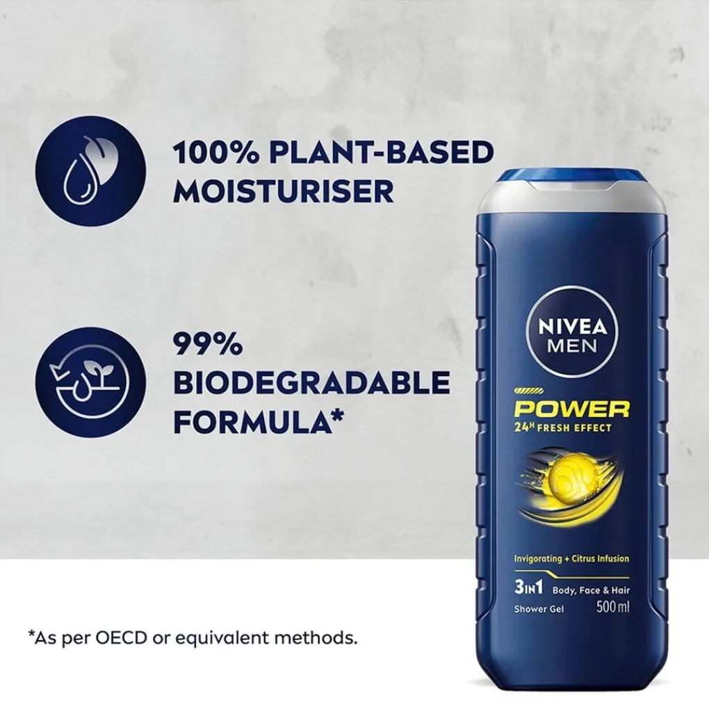 Nivea Men Power 24H Fresh Effect 3-in-1 Douchegel Discount