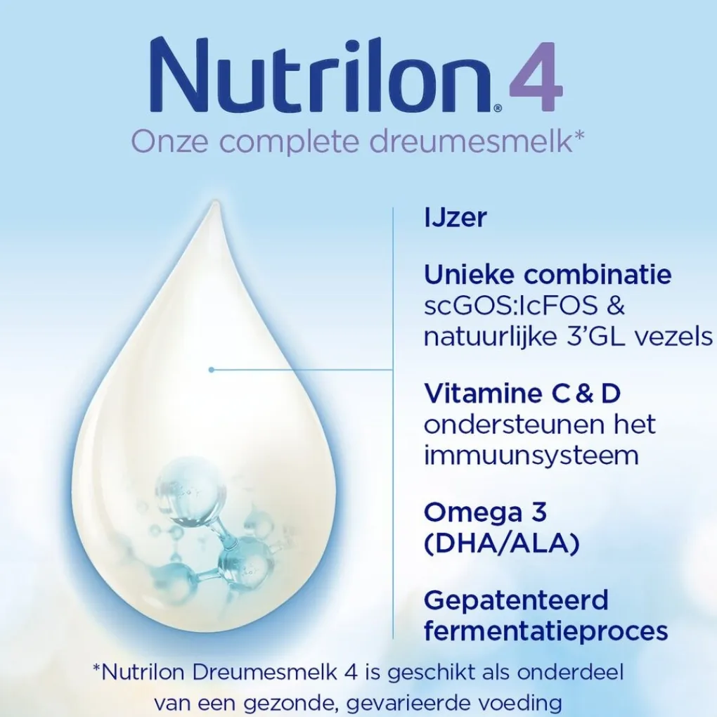 Nutrilon 4 Dreumes- en Peutermelk met Vanillesmaak Flesvoeding Vanaf 1 Jaar Hot
