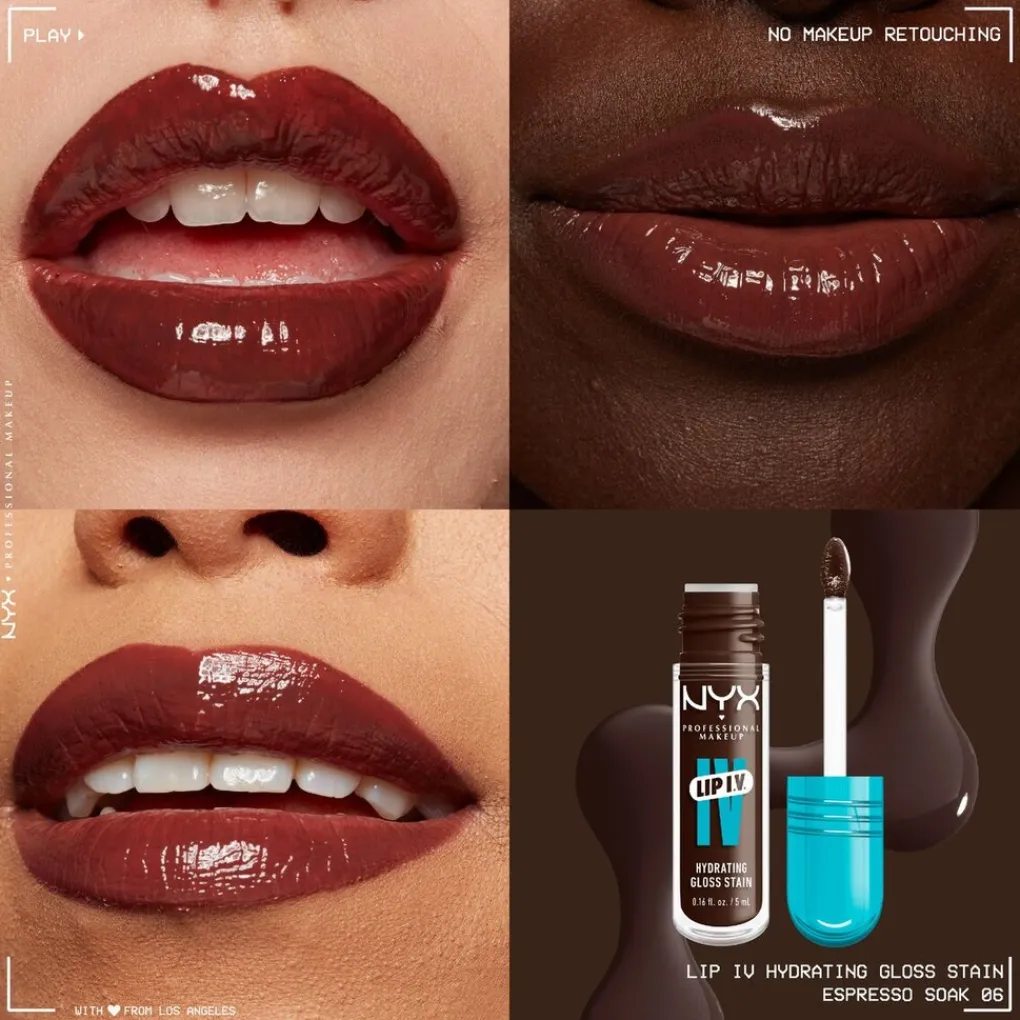 NYX Professional Makeup Lip IV 06 Espresso Soak Hydraterende Lipgloss Clearance