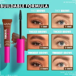 NYX Professional Makeup Thick It. Stick It! Black Brow Mascara Hot