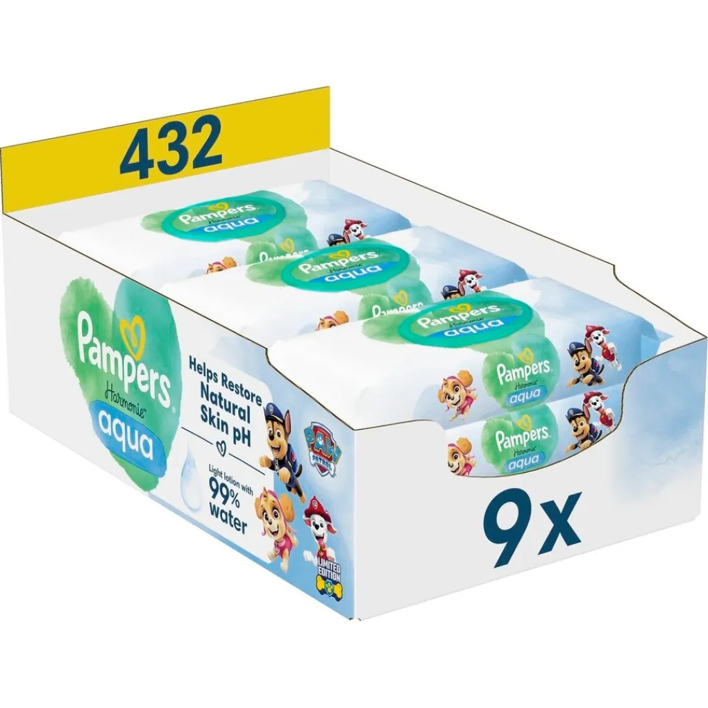 Pampers Harmonie Aqua Paw Patrol Babydoekjes Outlet