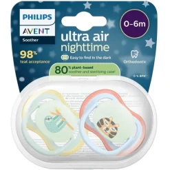 Philips Avent Soother Ultra Air 0-6M SCF376/24 Nighttime Fopspeen Hot