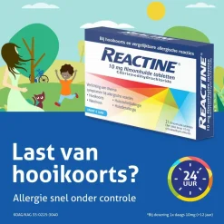 Reactine Cetirizine 10mg Filmomhulde Hooikoortstabletten Sale