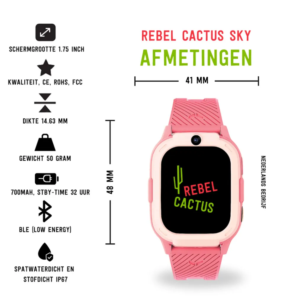 Rebel Cactus GPS Kindersmartwatch SKY Hot