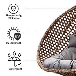 Rijoka Hangstoel Dubbel Eggy Rope Schommelstoel Luxe Rattan 2persoons Sale