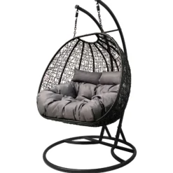 Rijoka Hangstoel Dubbel Eggy Twisted Schommelstoel Rattan 2persoons Best