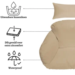 Rijoka Hangstoel Eggy Twisted Schommelstoel Rattan Lounge Tuinstoel New